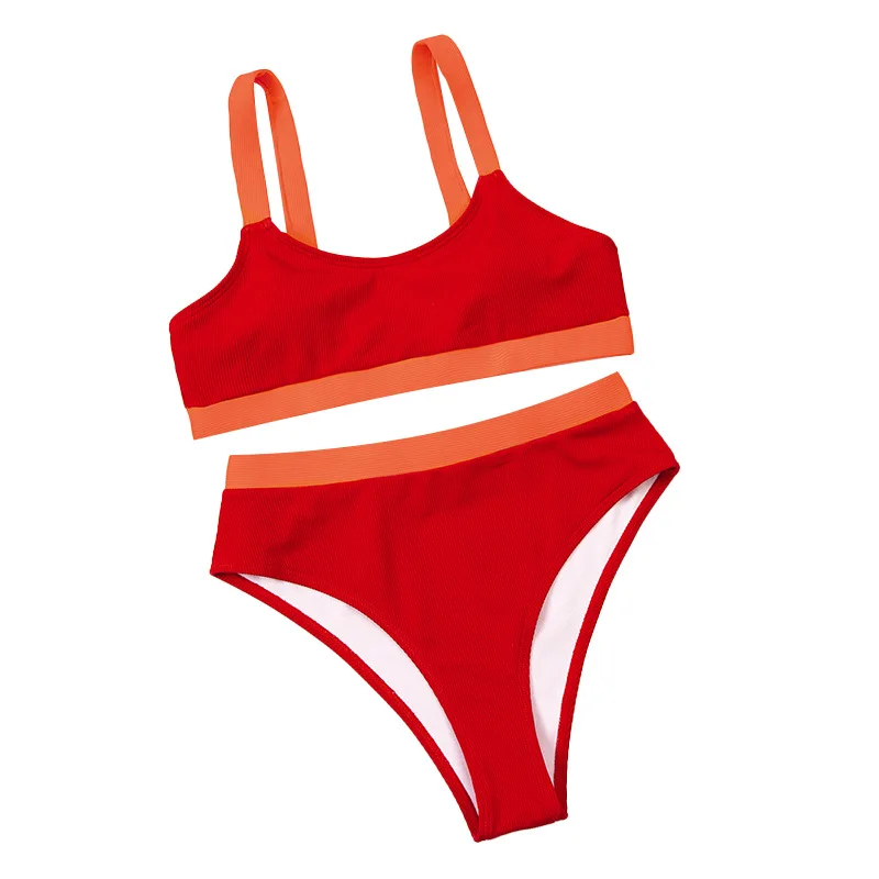 High Waisted Bikini 2022 Swimwear Woman Swimsuit Female Sexy Ribbed Brazilian Push Up Bikinis Set Bathing Suit Women Beach Wear