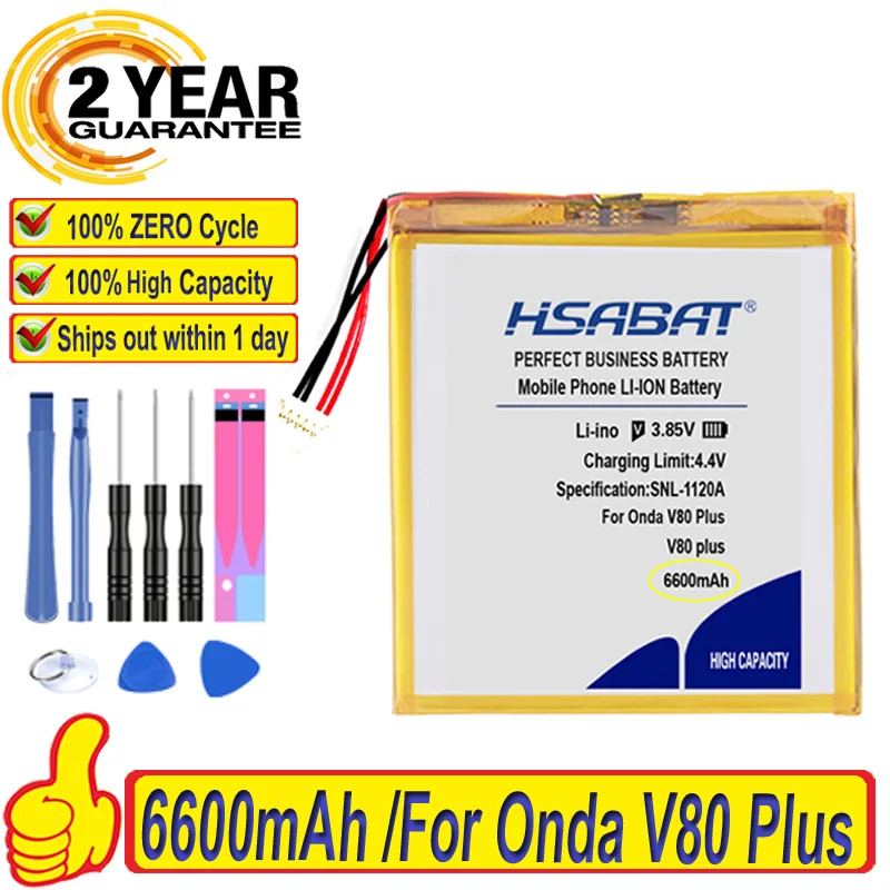 Аккумулятор Onda V80Plus V80 Plus OC801 OI100 V80SE OI101 6600 мАч + Бесплатные инструменты | Мобильные