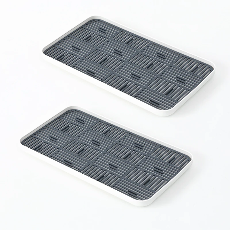 Gray L 2PCS BNBS кухонная сушилка для посуды, подставка для чашки, органайзер для кухни, принадлежности для хранения, принадлежности для слива, сервировка, хранение столовых приборов, чашки, поднос - Цвет: Gray L 2PCS