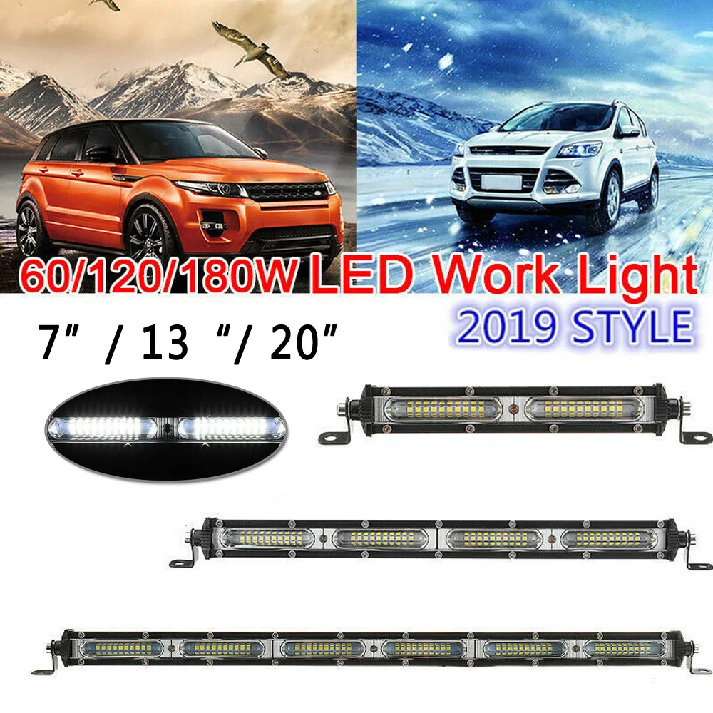 7/13/20 дюймов DC10-30V автомобилей SUV внедорожный светодиодный рабочий светильник ультра-тонкий точечный светильник лампа брус поточного+ точечный луч автомобильные аксессуары