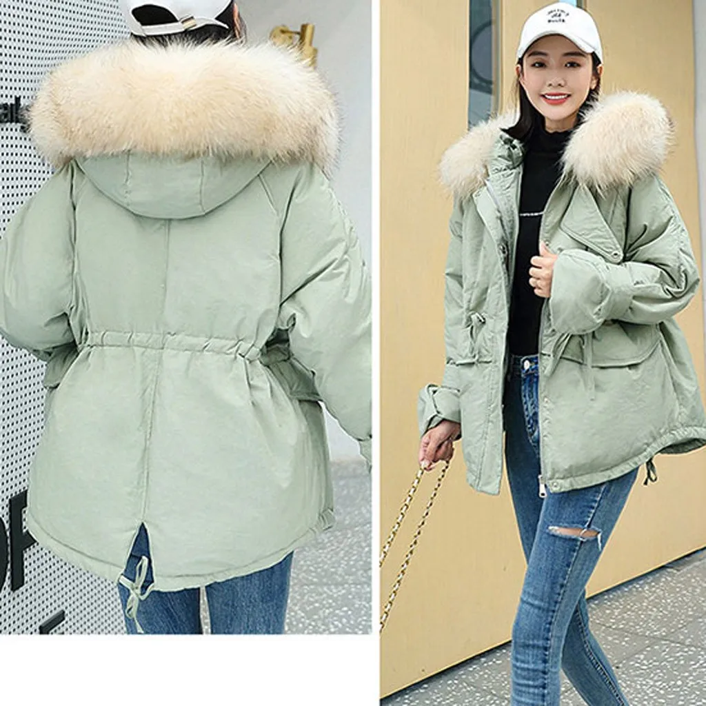 Модная верхняя одежда, пальто, женские куртки с капюшоном и длинным рукавом, пальто с хлопковой подкладкой и карманами, женское повседневное теплое зимнее пальто M840