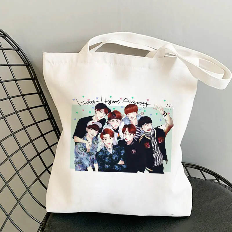 Сумка через плечо Bangtan Boys V Jin Jungkook Suga Harajuku холщовые сумки для женщин сумка RM J-hope Ins