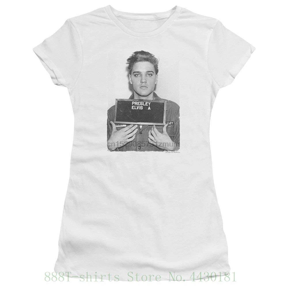 Женская футболка Elvis Army Mug Shot Juniors женская Harajuk модная для фитнеса в стиле панк топы