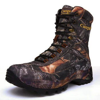

Men Hight-Top Boots Hiking Combat Outdoor Hunting Camouflage Travel Waterproof Hard-Wearing Plush Indestructible Winter Shoes