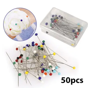 

DIY Dressmaking Straight Pins Weddings Crafts Decoration Patchwork Head Needles 50pcs/Box Glass Ball Universal DIY Sewing Pins