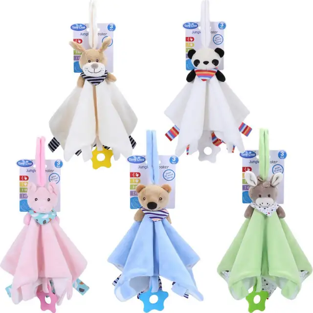 $US $7.34  Kuulee Cute Baby Security Blanket Toys Plush Baby Cartoon Bed Newborn Educational Toy Rabbit Bear H