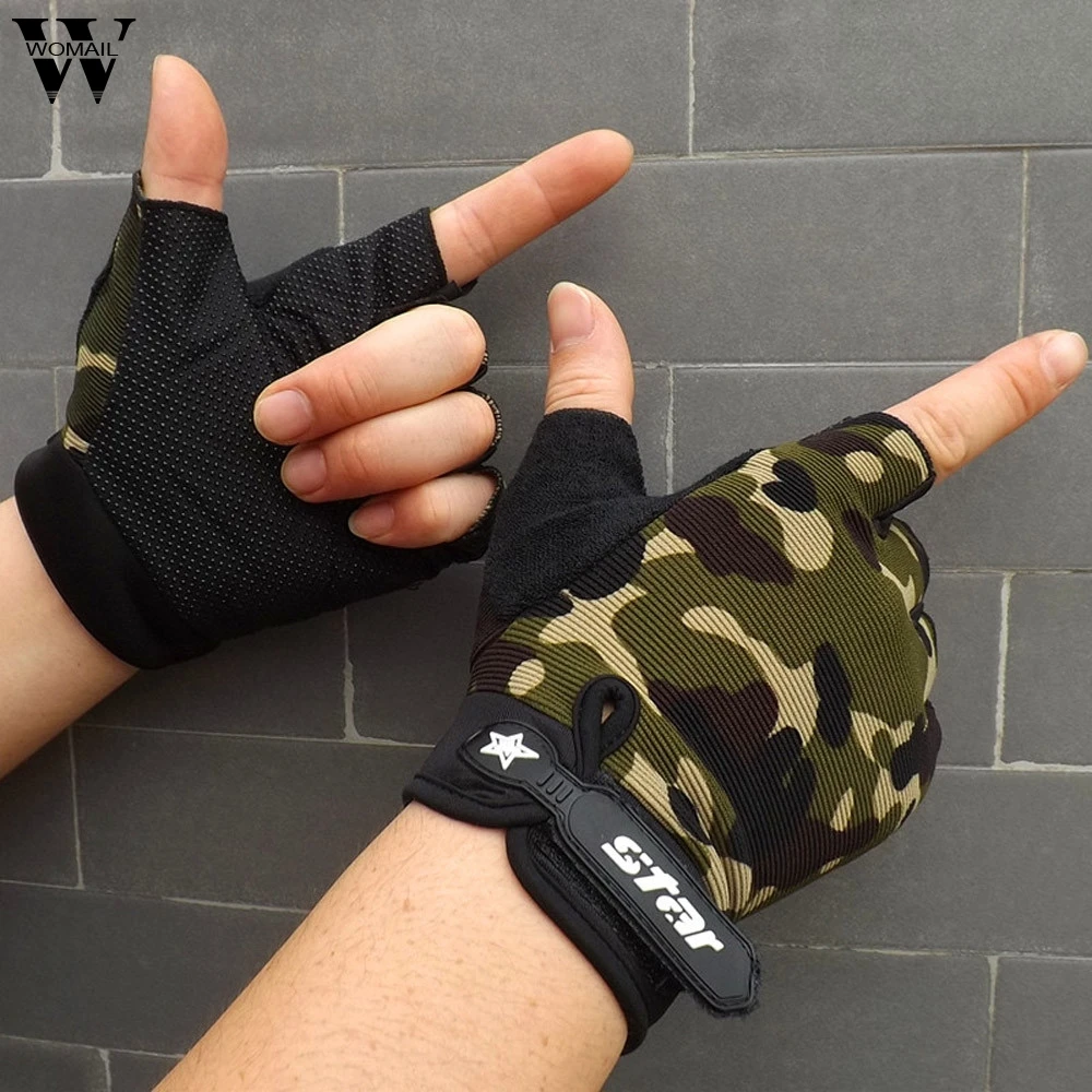 

Womail Tactical Half Finger Fishing Gloves Anti-Slip Men Outdoor Sports Camouflage Airsoft Shooting Hunting Gloves AG28 Guantes