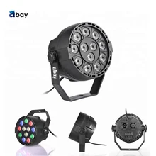 Factory Direct Sale Christmas Light DMX Control New Mini Flat LED Par Light 12Pcs RGBW Plastic DJ Stage Light