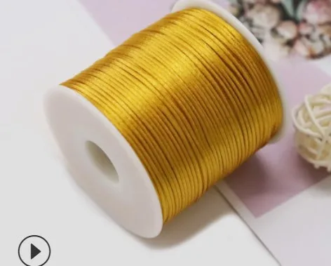 50Meters X 1MM Chinese Knot Rattail Satin Cord for Braided Macrame String Jewelry Findings Beading Rope 34 Colours 