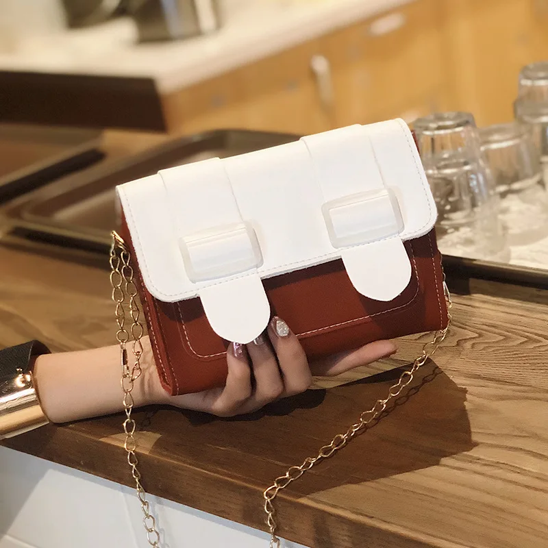 

2019 Summer Korean-style New Style Chain Women's Simple WOMEN'S Bag Crossbody Bag Mobile Phone Bag Hipster Square Sling Bag
