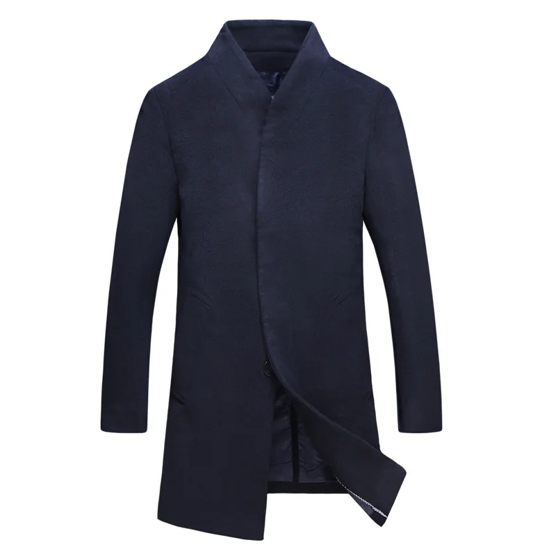 

Men Coat Male Jacket Blazer Fashion Winter Stand Collar Cardigan Casual