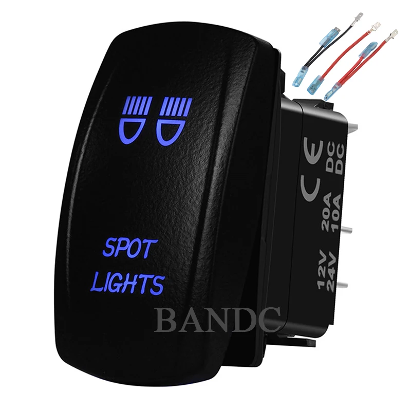 Faretti 5P On-Off Incisi Al Laser Spst Interruttore A Bilanciere A Led Blu Per Stile Arb/Carling/Narva 4X4, Ricambi Auto