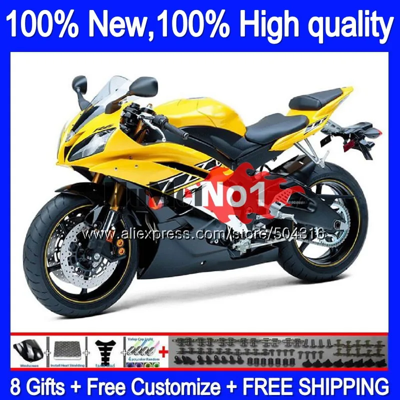 Средства ухода за кожей для YAMAHA YZF R 6 YZF 600 YZF-600 7MC. 94 YZF R6 06-07 600CC YZF600 YZF-R6 2006 2007 YZFR6 06 07 Желтый отличные товары под индивидуальный заказ обтекатели