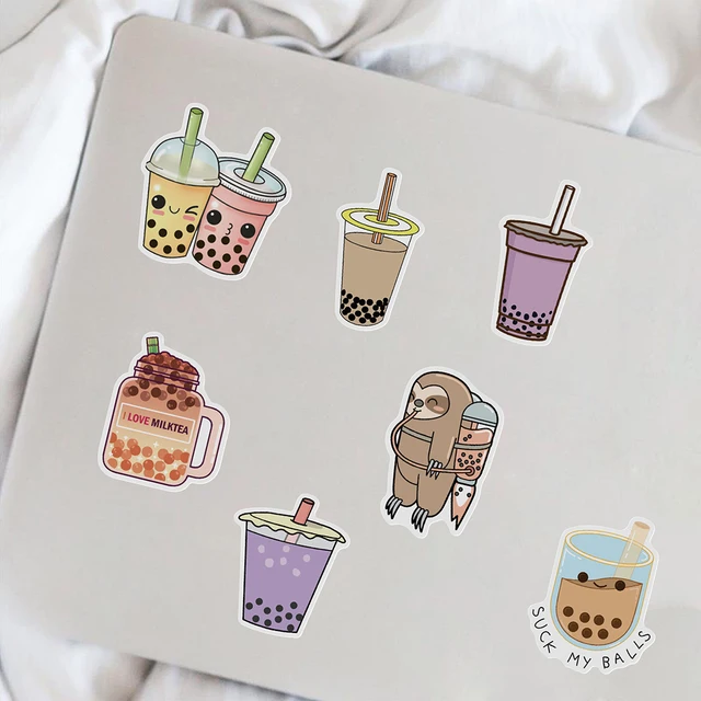 50PCS Cute Drink Anime Stickers Aesthetic Kawaii Laptop Guitar Luggage Fridge Phone Graffiti Sticker Decal Kid Classic Toys 6