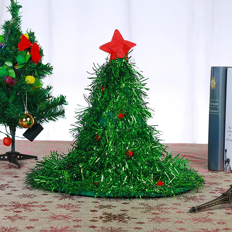 Рождественские шляпы в форме рождественской елки Красивый бантик для детей и взрослых Рождественская вечеринка домашний декор праздничный костюм головные уборы - Цвет: B