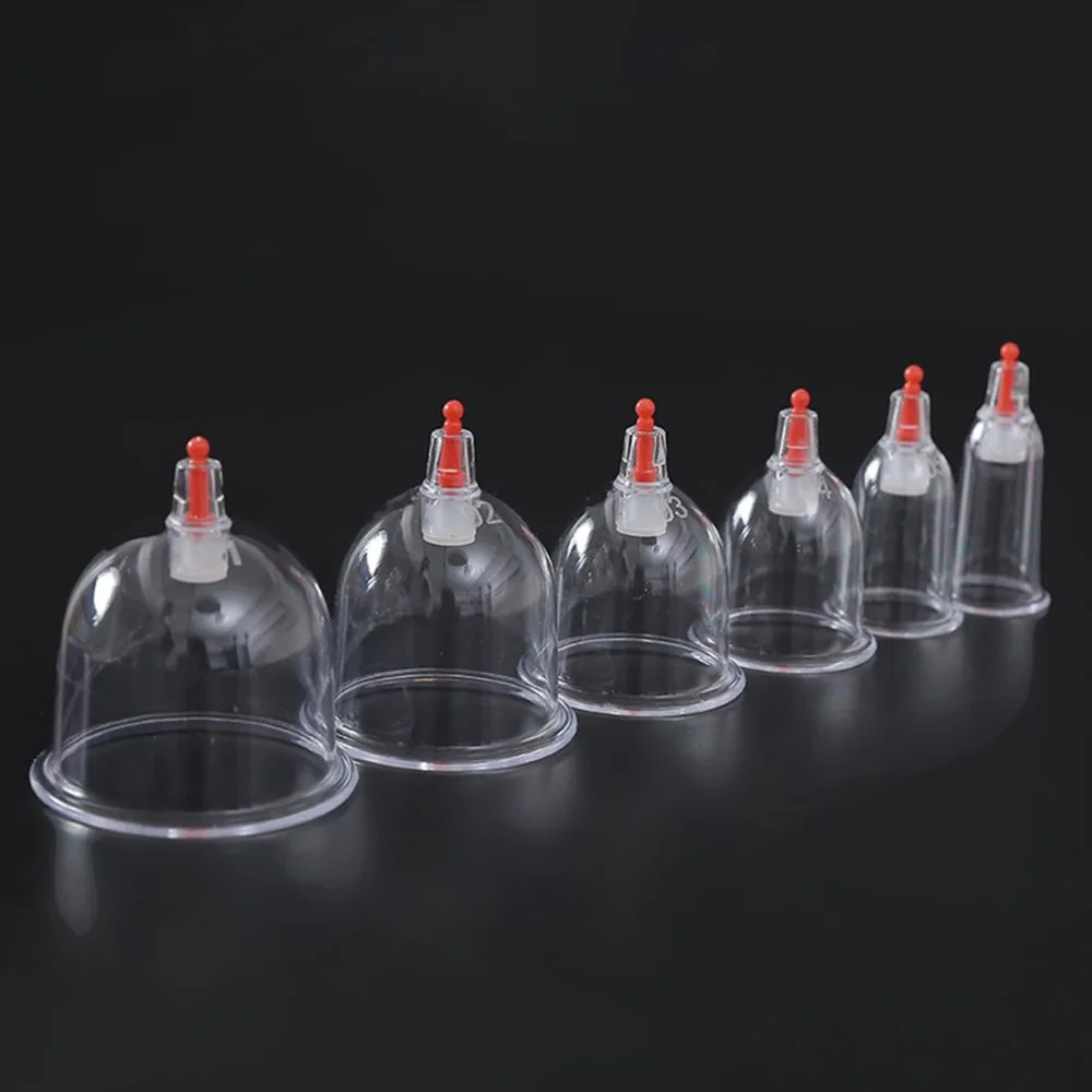 6 Cups Chinese Medical Vacuum Cupping Thicker Acupuncture Massager Suction Cup Therapy Thicken Massage Cans Kit Body Pain Relif-5