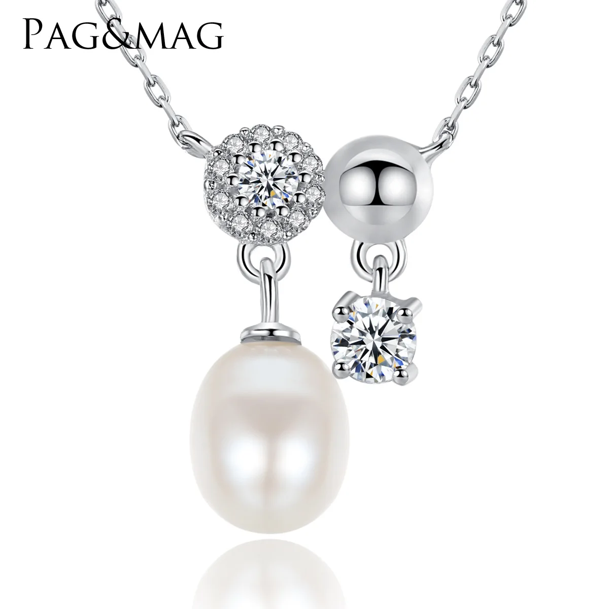 PAG &amp MAG Подвеска из стерлингового серебра S925 замок ожерелья цепочка с костями