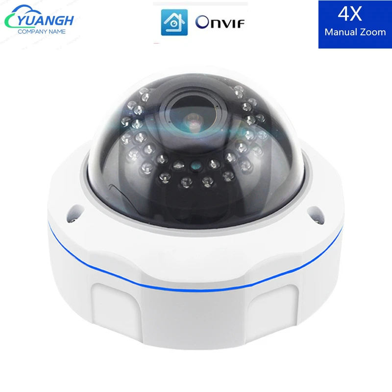 

2MP CCTV IP Camera Indoor Metal Dome Vandalproof 2.8-12mm Lens Manual Zoom XMEye APP ONVIF Surveillance Security Camera