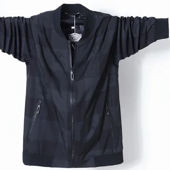 

2019 Plus Fat Increase Jacket Male Fat Jacket Loose Grid Coat Korean Trend Jacket 1839