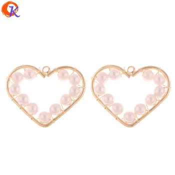 

Cordial Design 40Pcs 21*27MM Jewelry Accessories/DIY Parts/Imitation Pearl/Heart Shape/Earring Making/Hand Made/Earring Findings