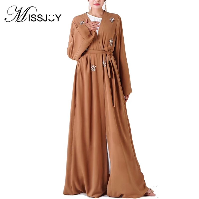 Кардиган MISSJOY 2019 турецкие модные мусульманские платья женское кимоно абайя