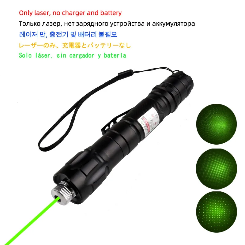 Охота 532nm Зеленая лазерная указка Высокая мощность блики открытый фонарик профессиональный индикатор путешествия Lazer 009 приспособления для ручки - Цвет: Only laser Green