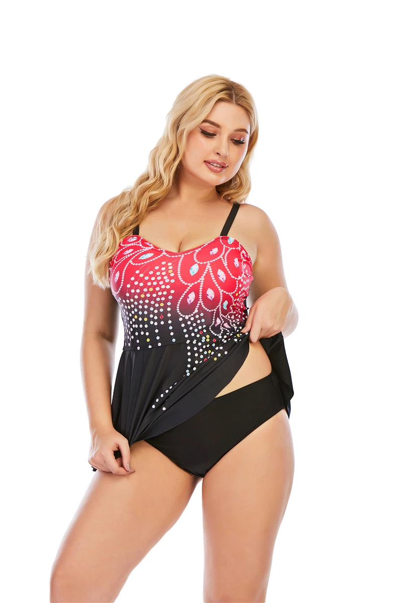 Большой Размеры 5XL Высокая Талия Для женщин Двойка Плавание одежда 2021 пуш-ап