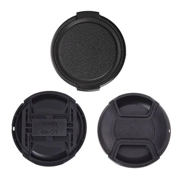 

3Pcs Textured Black Plastic Lens Cover Cap for Camera - 1Pcs 52Mm & 2 Pcs 62Mm