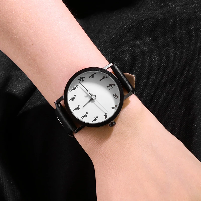 Женские часы модные креативные черные кожаные женские наручные женские часы Relogio Feminino женские часы reloj mujer 2019