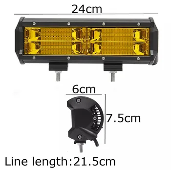 

SUV LED Work Light Car Truck Off-Road Waterproof 144W Double Row Bar Yellow