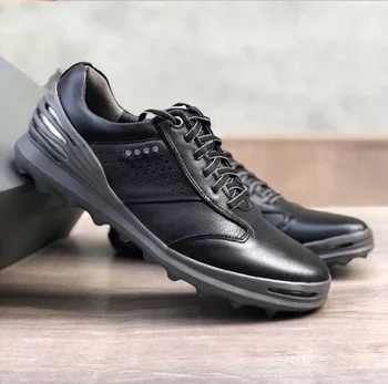 

2020 New Golf Shoes Black White Waterproof Comfortable Leather Jogging Walking Footwear Men Autumn Quality Golf Sneakers