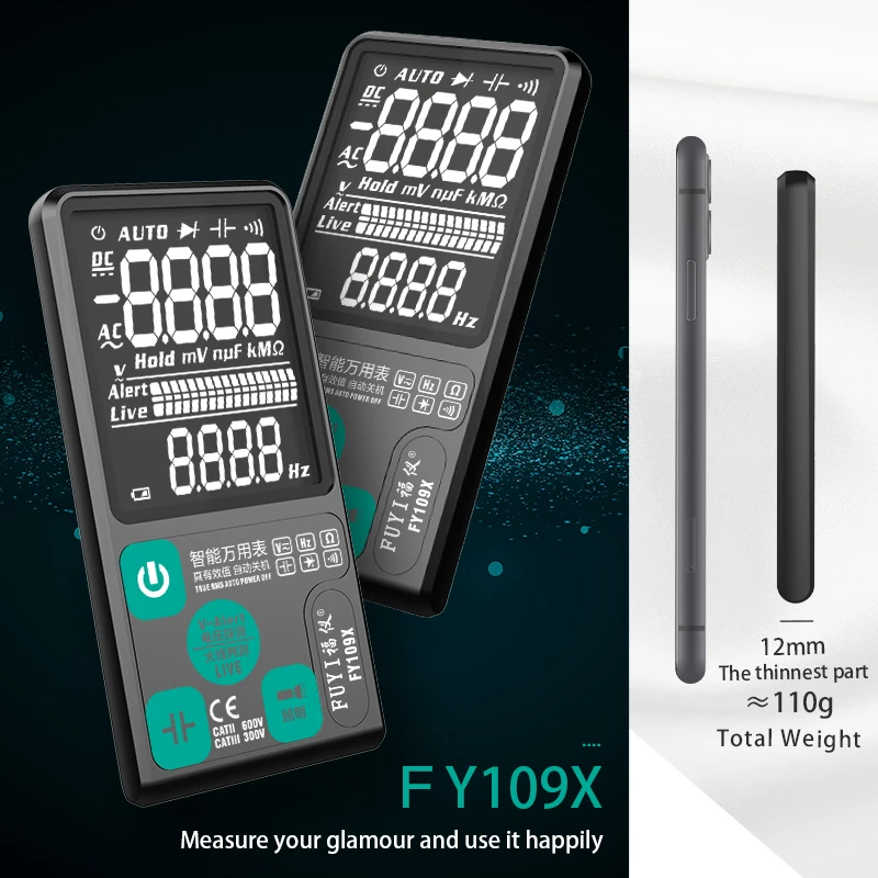 Цифровой мультиметр Mastfuyi FY109S FY109X интеллектуальный большой экран емкость AC DC NCV True