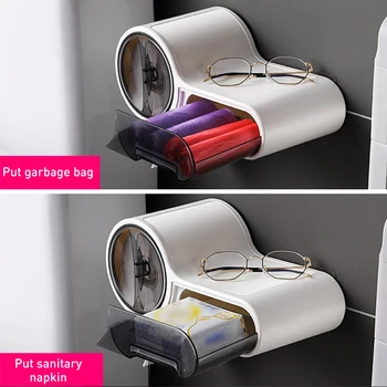 

Bathroom Waterproof Wall Mount Toilet Paper Holder Shelf for Toilet Paper Tray Roll Paper Towel Holder Phone Paper Storage Box