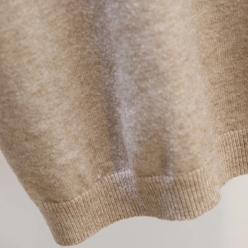 Женский вязаный свитер с воротником-хомутом и рукавом средней длины, декоративный пуловер с пуговицами и карманами, осень, тонкие базовые Топы, однотонные свитера