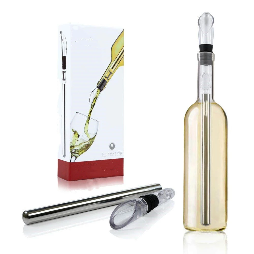 Stainless Wine Pourer With Chill Rod Wine Cooler Wine Cooling Rod