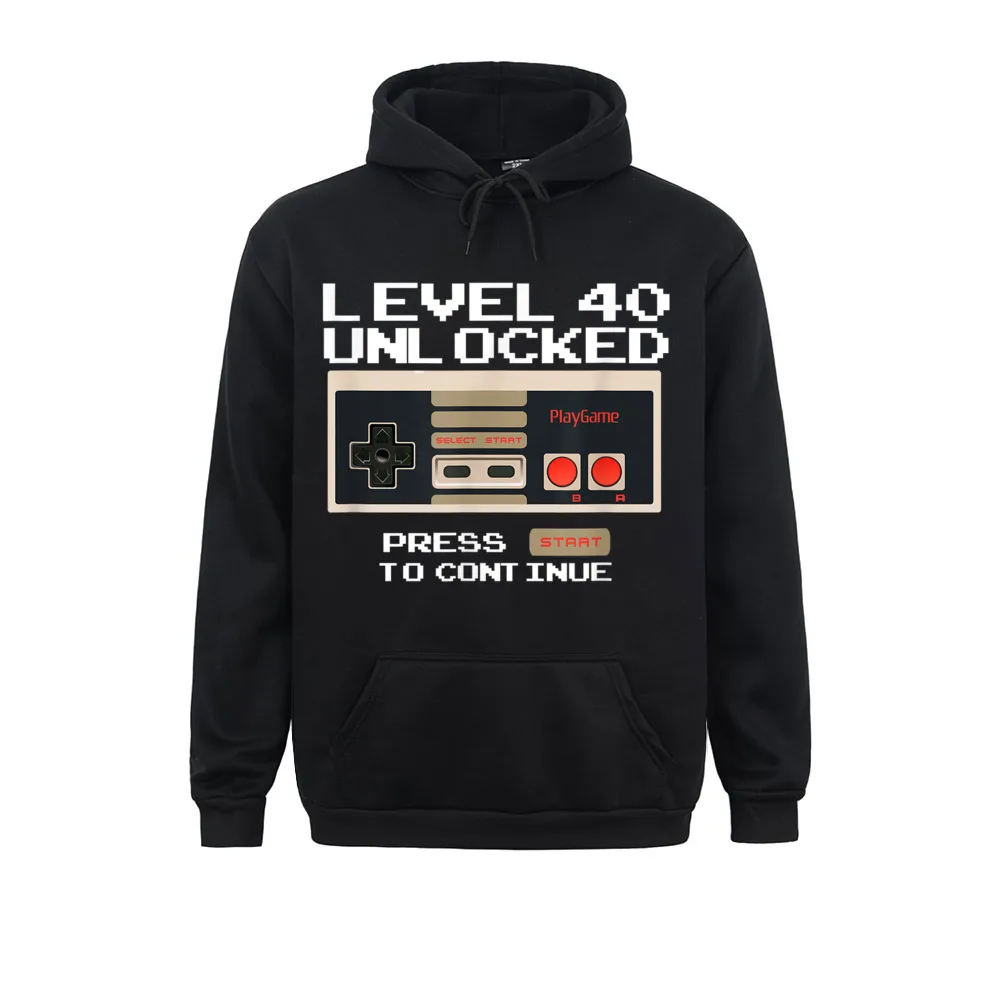 Funny 40th Birthday Level 40 Unlocked Video Gamer T-Shirt__2216 Rife Long Sleeve Design Sweatshirts  Mens Hoodies Clothes Summer/Autumn Funny 40th Birthday Level 40 Unlocked Video Gamer T-Shirt__2216black