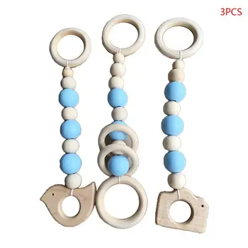 

Nordic Wood Bead Pnedant Kids Baby Nursery Room Decor Shower Gift