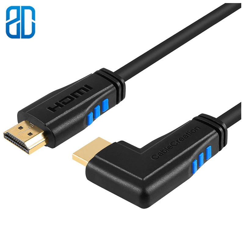 HDMI кабель под прямым углом 270 градусов вертикальный правый 4 K HDMI 2,0 кабель, поддержка 4 K Ultra HD 3D видео Ethernet Реверсивный звуковой канал