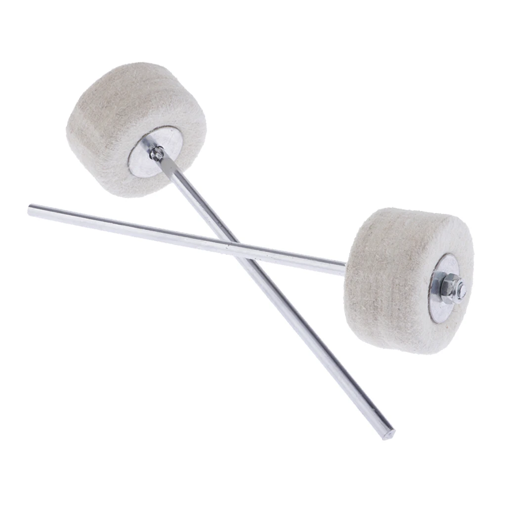 2 Pieces Drum Workshop Large Felt Bass Drum Beater Mallet White