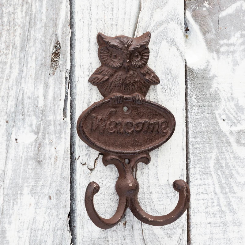 Vintage Cast Iron Wall Hooks Rustic Farmhouse Wall Hooks Decorative Owl Key  Hat Hook Wall Mounted Heavy Duty Hooks for Keys - AliExpress