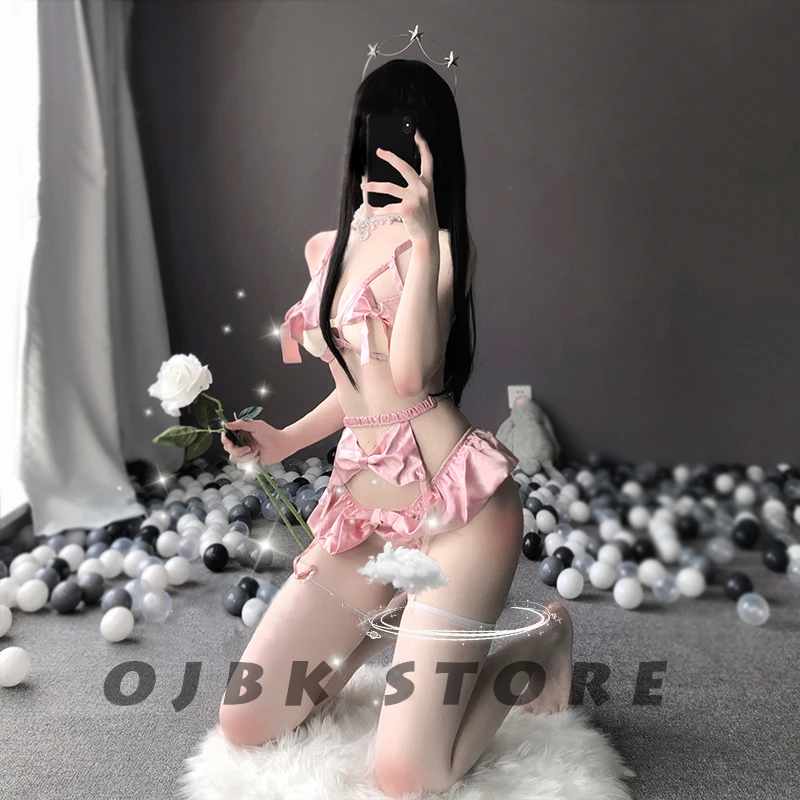 Романтические Сексуальные костюмы во французском стиле BabyPink эротическое нижнее