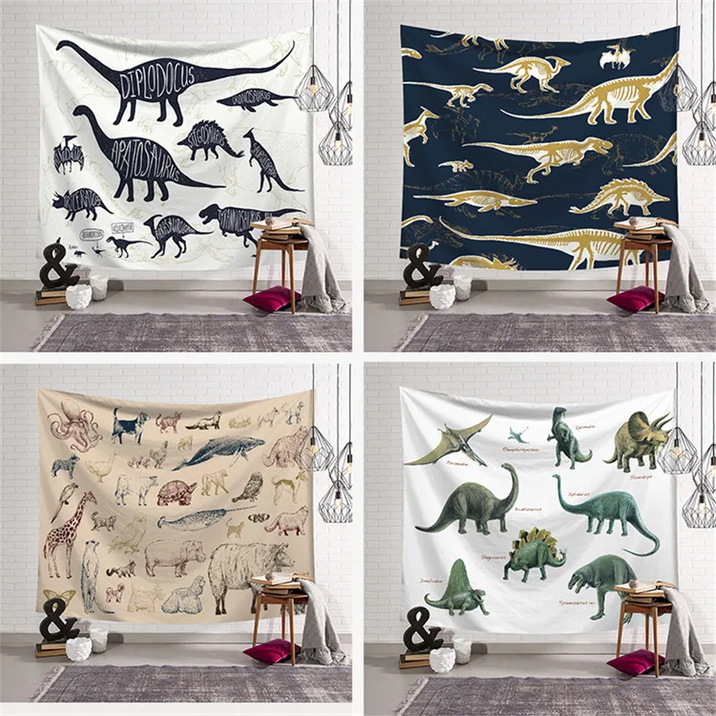 

Anime Jurassic Dinosaur Tapestry Wall Carpet Hanging Animal Decorative Hippie Wall Blanket Tapestry For Kid Bedroom Dorm Decor