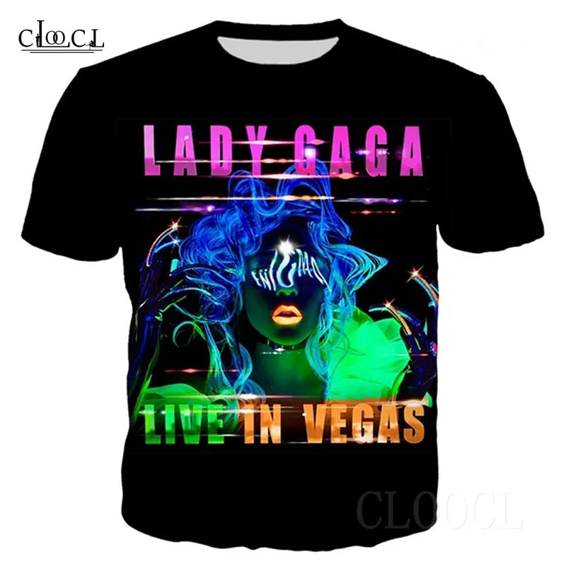 Novetly популярная футболка для мужчин и женщин Стильная футболка в стиле хип-хоп с 3D принтом звезд Леди Гага уличная одежда повседневные Летние футболки топы