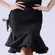 Женские латинские юбки Танго для румбы, Бальные ча-ча тренировочные танцевальные костюмы 803-576