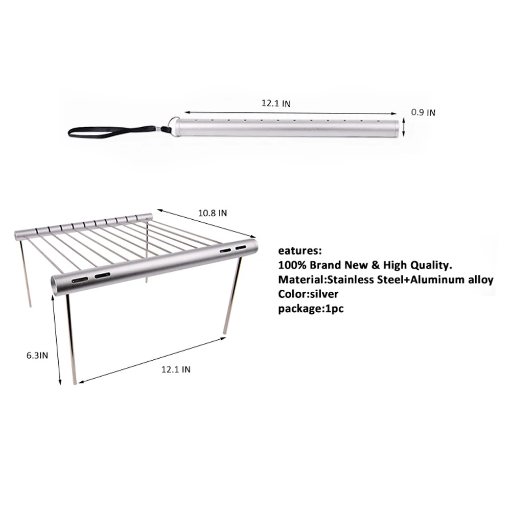 Portable Camping Grill Lightweight Multifunctional Universal Barbecue BBQ Grill for Home Yard Beach Outdoor Stove Accessories
