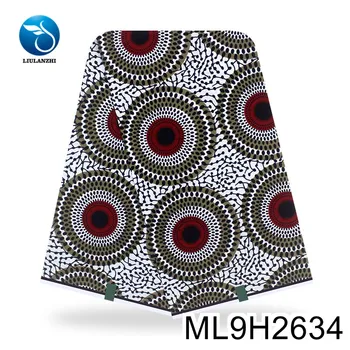 

LIULANZHI cotton wax 100% ankara fabric tissu sewing printing wax fabric 6 yards ML9H2633-52
