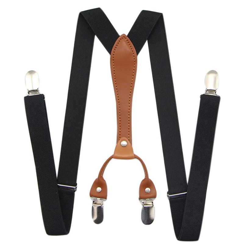Fashion Suspenders for Men Women 2.5cm Wide X-back 4 Clips Adjustable Elastic Trouser Braces Straps Gifts for Dad Husband work suspenders