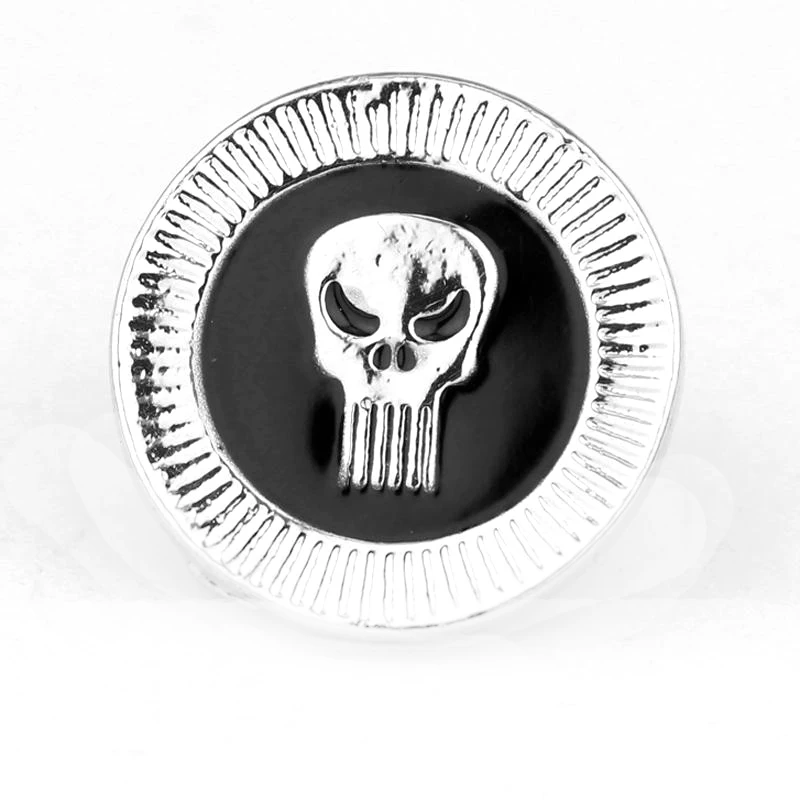 silver pin Новая мода Каратель Череп Gemelos Запонки с черепом для мужчин, подарок для Него, мужские аксессуары, мужские запонки высокого качества - Окраска металла: silver pin