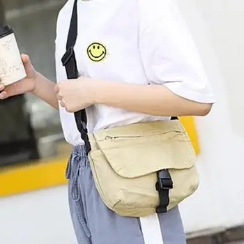 

2020 new solid color simple canvas bag retro washed old messenger bag Retro port style Shoulder Messenger Bag