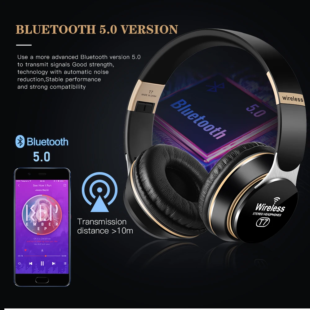 Hi-fi стерео гарнитура с шумоподавлением наушники Bluetooth наушники с микрофоном/глубокий бас легкие наушники